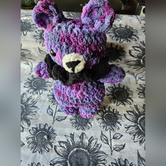 Purple Black Crochet Chunky Bear Amigurumi - Picture 12 of 12